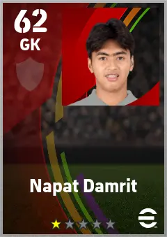 Napat Damrit eFootball 2026 player card — 62 OVR GK