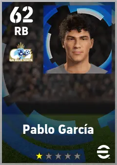 Pablo Garcia eFootball 2026 player card — 62 OVR RB