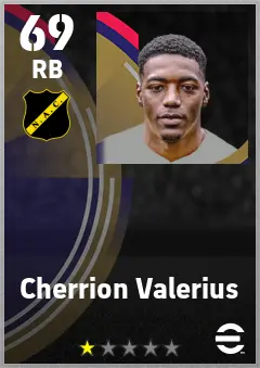 Cherrion Valerius eFootball 2026 player card — 69 OVR RB