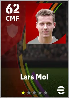 Lars Mol eFootball 2026 player card — 62 OVR CMF