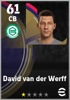 David van der Werff eFootball 2026 player card — 61 OVR CB