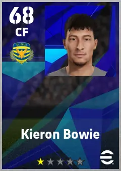Kieron Bowie eFootball 2026 player card — 68 OVR CF