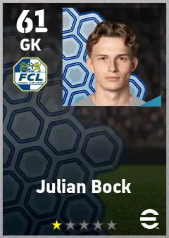 Julian Bock eFootball 2026 player card — 61 OVR GK