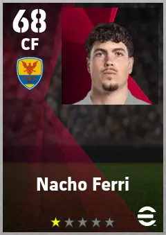 Nacho Ferri eFootball 2026 player card — 68 OVR CF