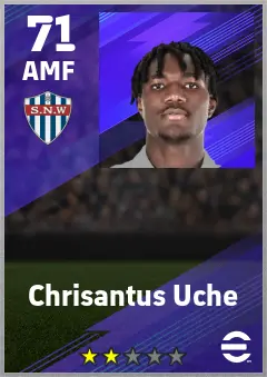 Chrisantus Uche eFootball 2026 player card — 71 OVR AMF