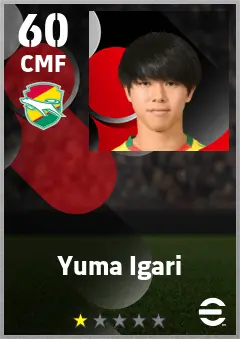 Yuma Igari eFootball 2026 player card — 60 OVR CMF