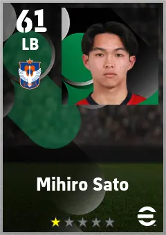 Mihiro Sato eFootball 2026 player card — 61 OVR LB
