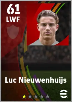 Luc Nieuwenhuijs eFootball 2026 player card — 61 OVR LWF
