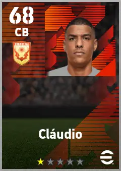 Claudio eFootball 2026 player card — 68 OVR CB