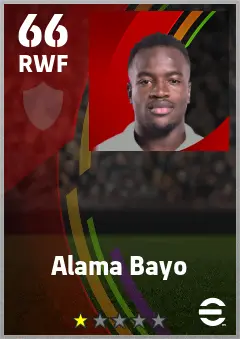 Alama Bayo eFootball 2026 player card — 66 OVR RWF
