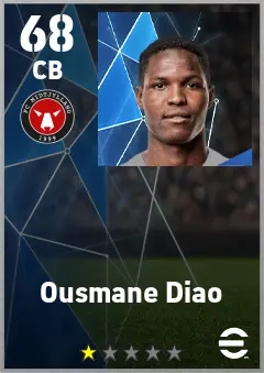 Ousmane Diao eFootball 2026 player card — 68 OVR CB