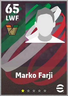 Marko Farji eFootball 2026 player card — 65 OVR LWF