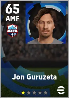 Jon Guruzeta eFootball 2026 player card — 65 OVR AMF