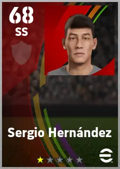 Sergio Hernandez eFootball 2026 player card — 68 OVR SS