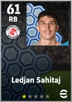 Ledjan Sahitaj eFootball 2026 player card — 61 OVR RB