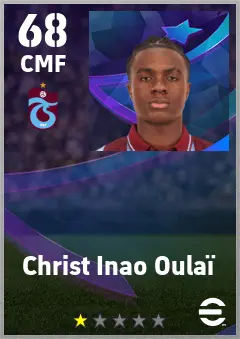 Christ Inao Oulai eFootball 2026 player card — 68 OVR CMF