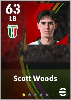 Scott Woods eFootball 2026 player card — 63 OVR LB