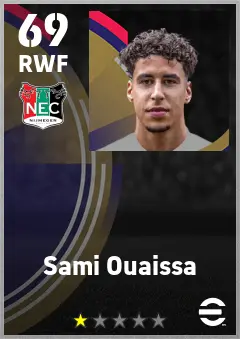 Sami Ouaissa eFootball 2026 player card — 69 OVR RWF
