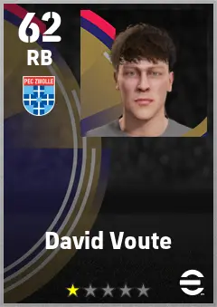 David Voute eFootball 2026 player card — 62 OVR RB