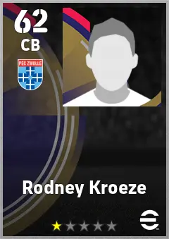 Rodney Kroeze eFootball 2026 player card — 62 OVR CB