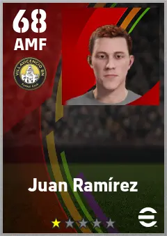 Juan Ramirez eFootball 2026 player card — 68 OVR AMF