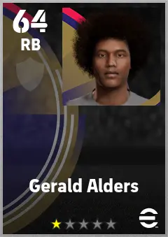 Gerald Alders eFootball 2026 player card — 64 OVR RB