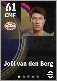 Joel van den Berg eFootball 2026 player card — 61 OVR CMF