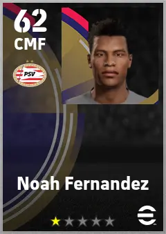 Noah Fernandez eFootball 2026 player card — 62 OVR CMF
