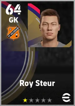 Roy Steur eFootball 2026 player card — 64 OVR GK