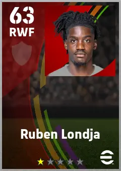 Ruben Londja eFootball 2026 player card — 63 OVR RWF