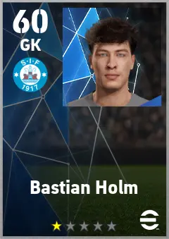 Bastian Holm eFootball 2026 player card — 60 OVR GK