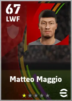 Matteo Maggio eFootball 2026 player card — 67 OVR LWF