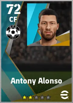 Antony Alonso eFootball 2026 player card — 72 OVR CF