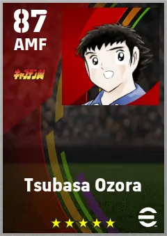Tsubasa Ozora eFootball 2026 player card — 87 OVR AMF