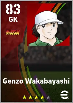 Genzo Wakabayashi eFootball 2026 player card — 83 OVR GK