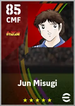 Jun Misugi eFootball 2026 player card — 85 OVR CMF