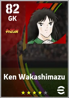 Ken Wakashimazu eFootball 2026 player card — 82 OVR GK