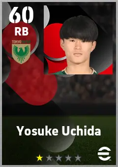 Yosuke Uchida eFootball 2026 player card — 60 OVR RB