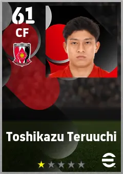 Toshikazu Teruuchi eFootball 2026 player card — 61 OVR CF
