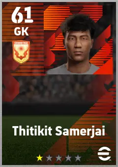 Thitikit Samerjai eFootball 2026 player card — 61 OVR GK