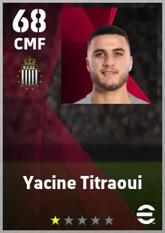 Yacine Titraoui eFootball 2026 player card — 68 OVR CMF