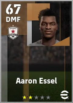 Aaron Essel eFootball 2026 player card — 67 OVR DMF