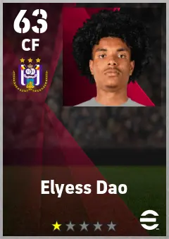 Elyess Dao eFootball 2026 player card — 63 OVR CF
