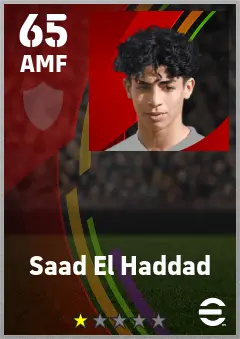 Saad El Haddad eFootball 2026 player card — 65 OVR AMF