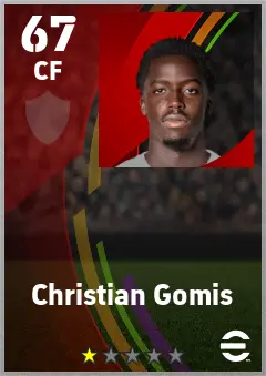 Christian Gomis eFootball 2026 player card — 67 OVR CF