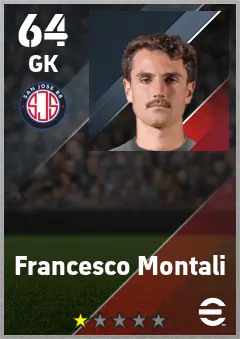 Francesco Montali eFootball 2026 player card — 64 OVR GK