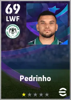 Pedrinho eFootball 2026 player card — 69 OVR LWF