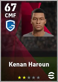 Kenan Haroun eFootball 2026 player card — 67 OVR CMF