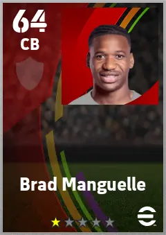 Brad Manguelle eFootball 2026 player card — 64 OVR CB