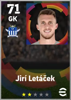Jiri Letacek eFootball 2026 player card — 71 OVR GK